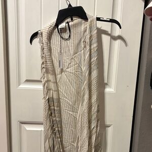 Striped Beige and White Sleeveless Top